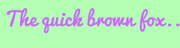 Image with Font Color CC66FF and Background Color B3FFB3